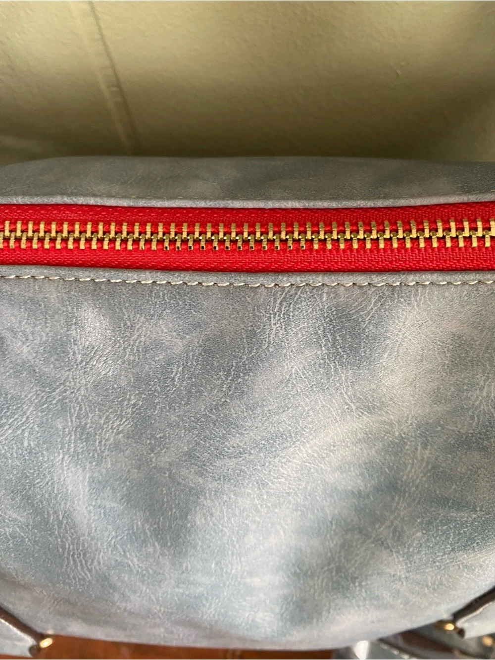 Satchel Handbag with Red Zip NWOT - Picture 5 of 12